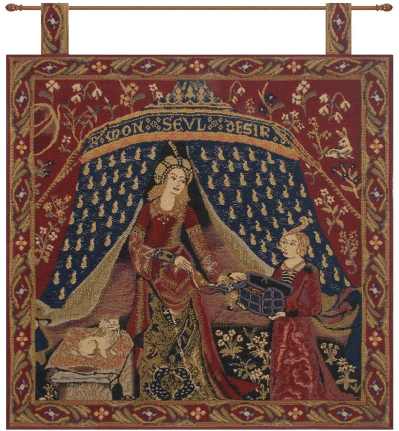 Lady and the Unicorn Seul Desire with Loops Belgian Wall Tapestry
