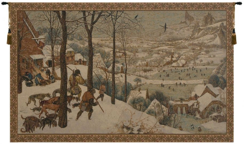 Hunting in the Snow Italian Wall Tapestry