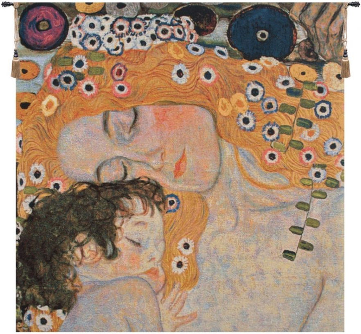 Mother and Child Gustav Klimt Belgian Wall Tapestry