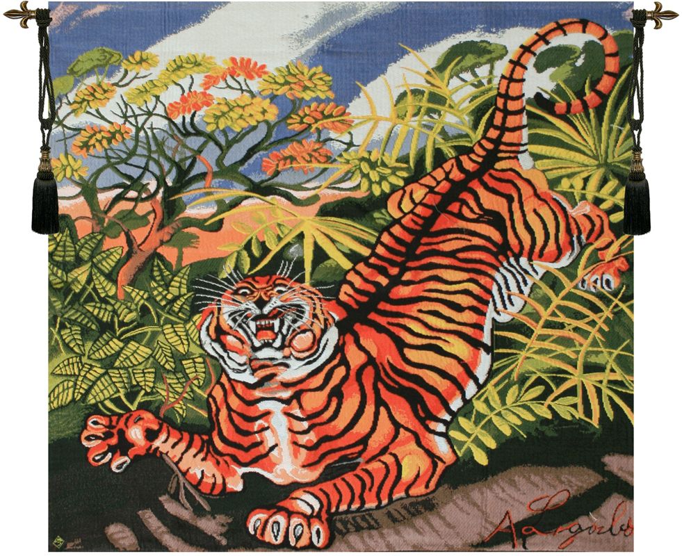 Ligabue Tiger Italian Wall Tapestry