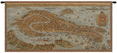 Ancient Map of Venice Italian Wall Tapestry