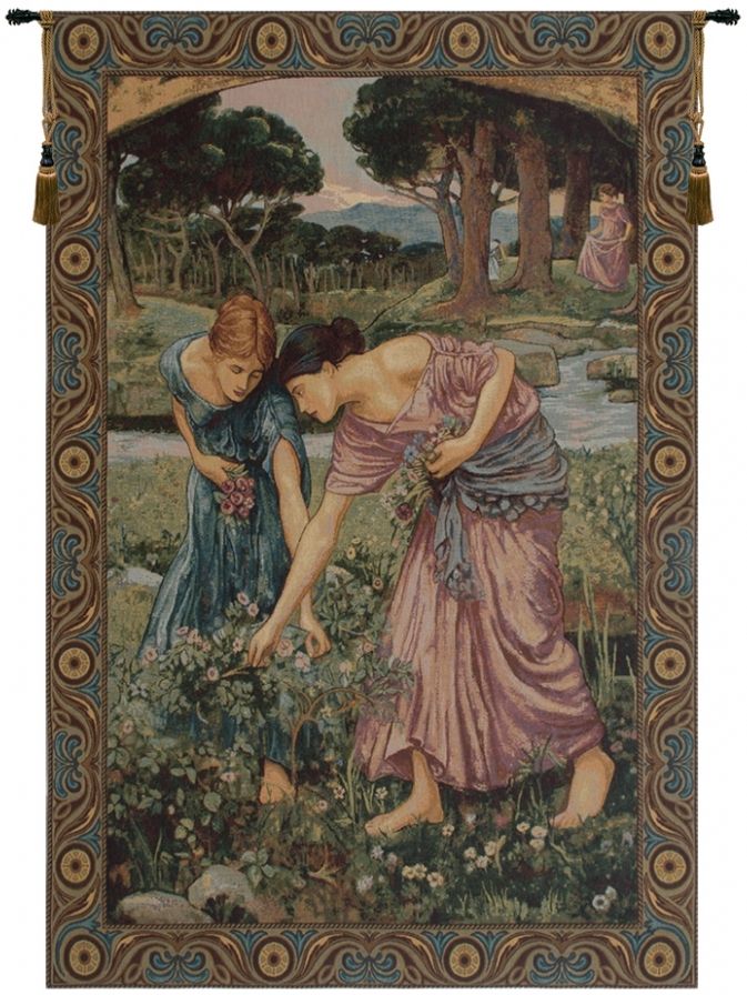 Gathering Rose Buds Italian Wall Tapestry