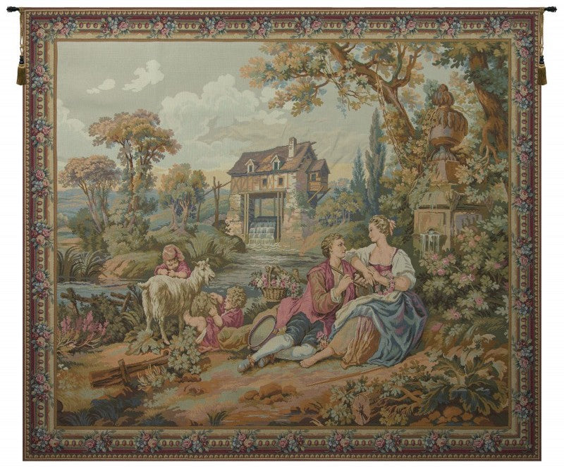 Resting by the Fountain French Wall Tapestry