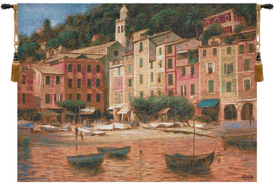 Portofino Fishing Village Wall Tapestry