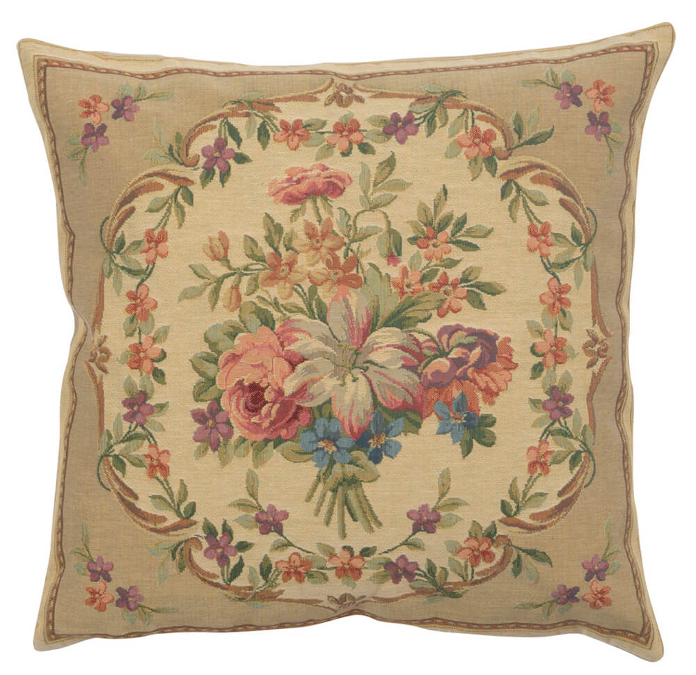 Bouquet Floral Beige European Pillow Cover
