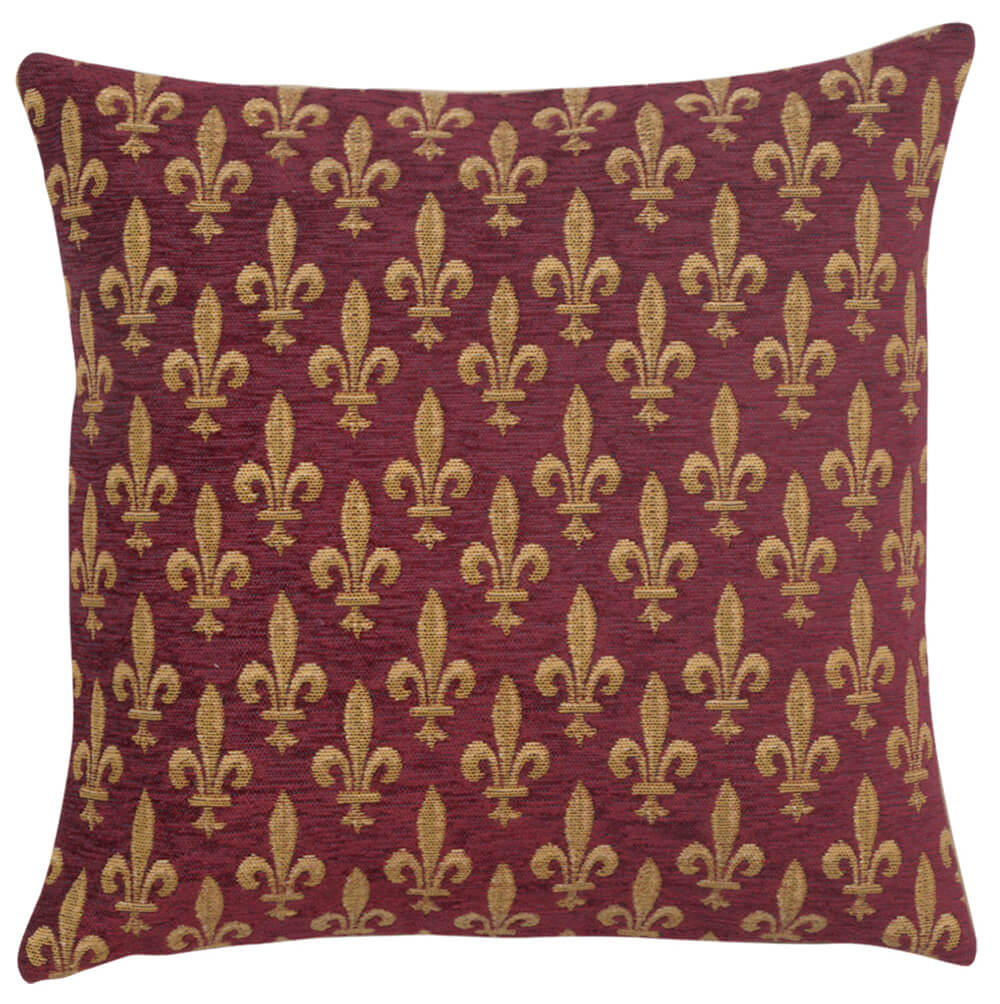 Fleur de Lys Rouge IV European Pillow Cover