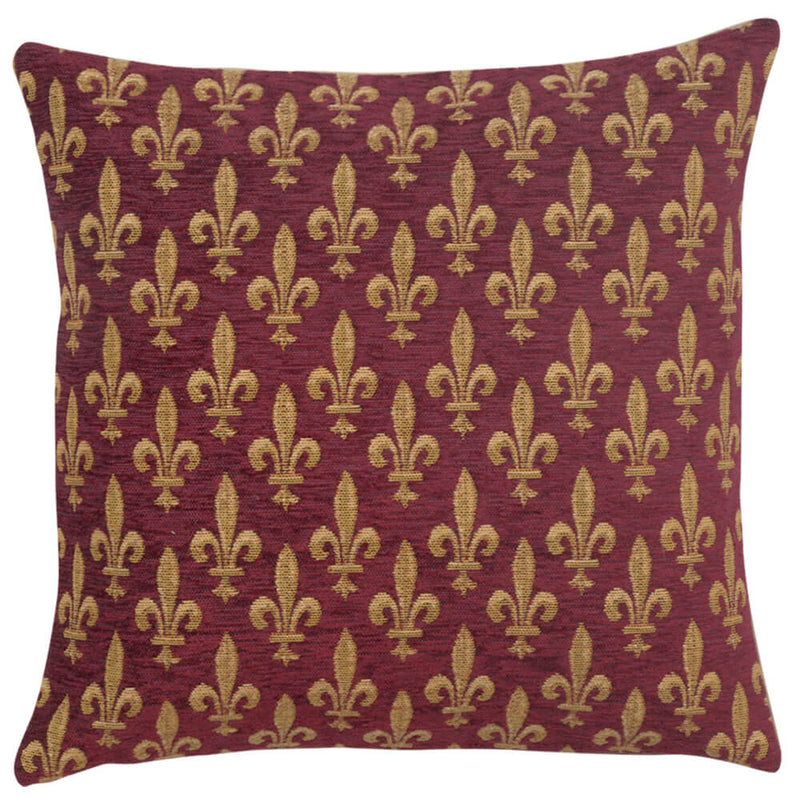 Fleur de Lys Rouge IV European Pillow Cover