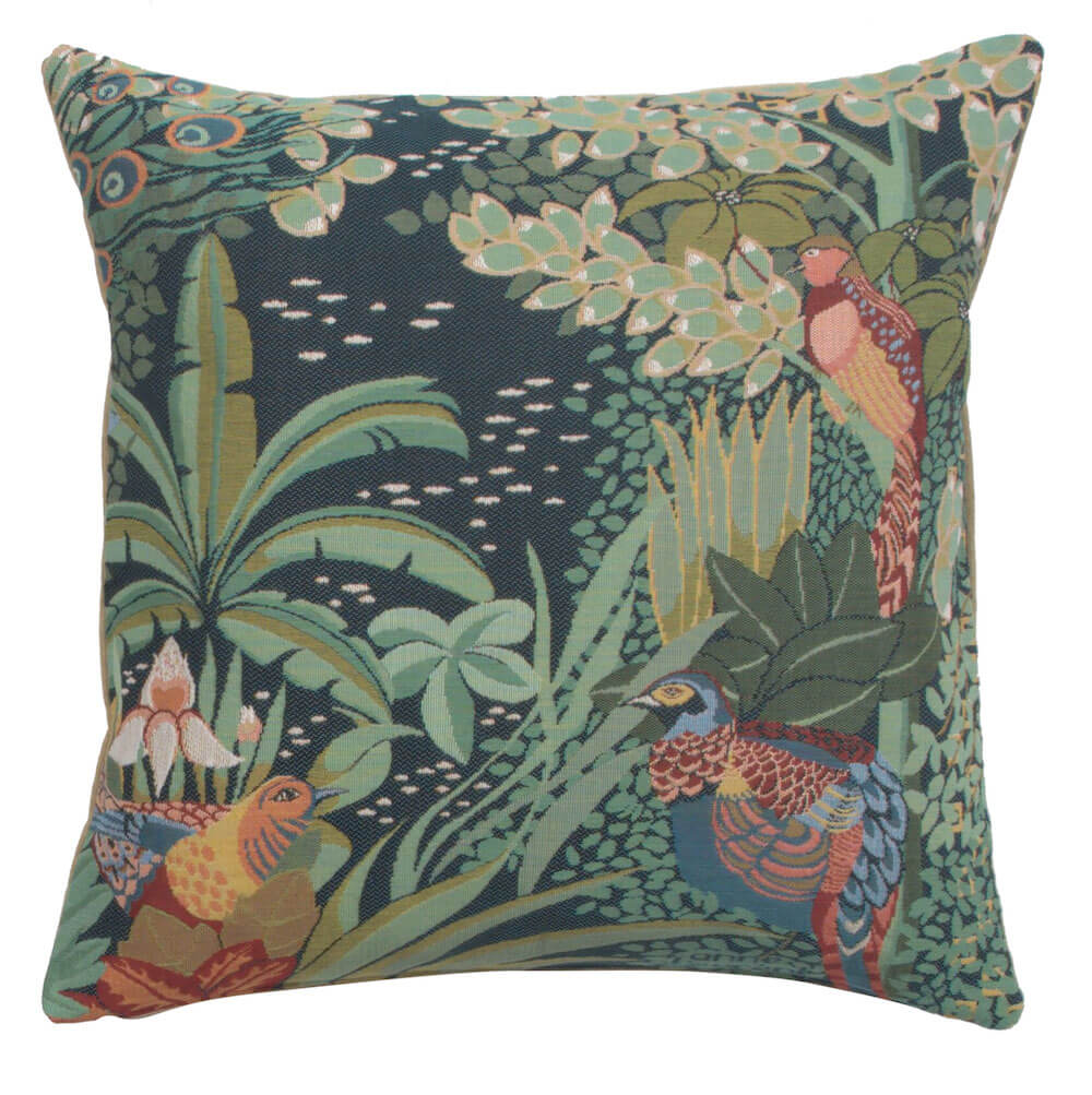 Jungle and Three Birds French Pillow Cover