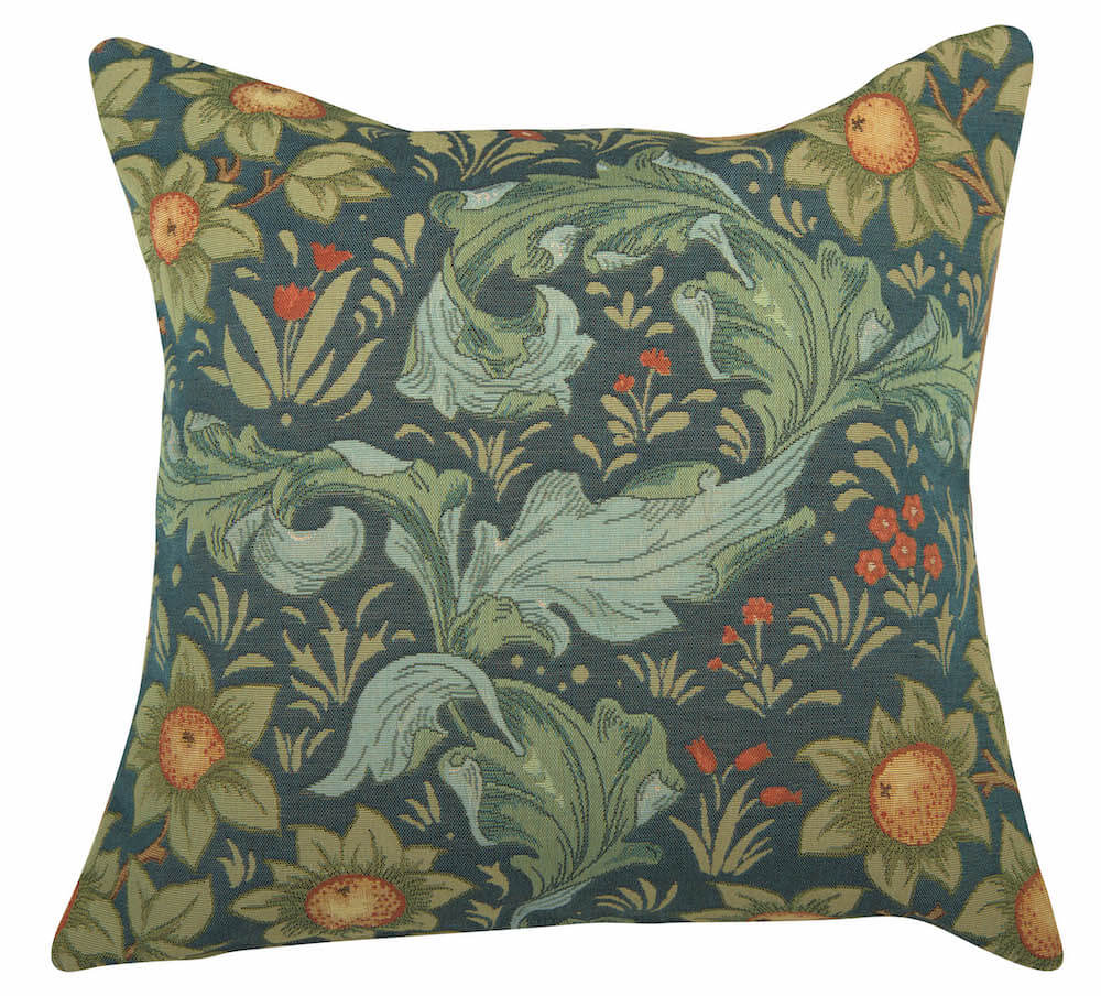 Arabesques w-Orange Tree Blue French Pillow Cover