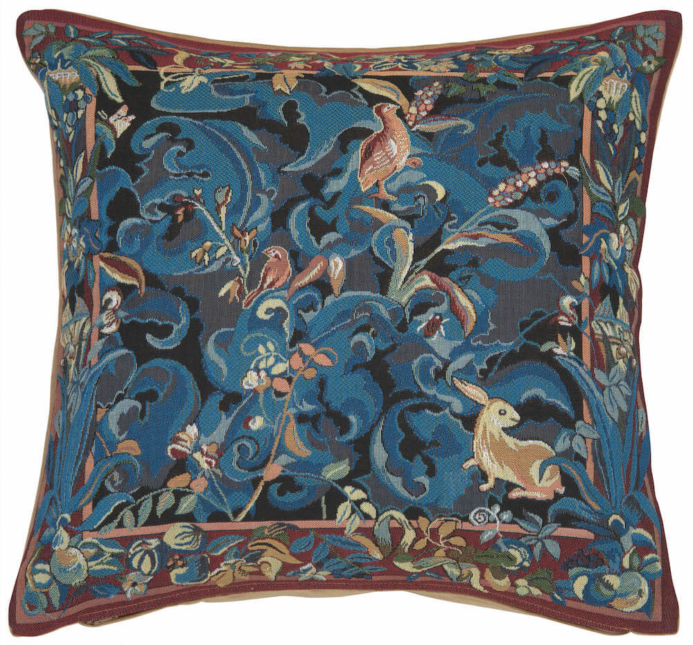 Animals with Aristoloches Blue French Pillow Cover