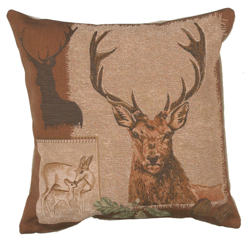 Deer Doe and Stag French Pillow Cover