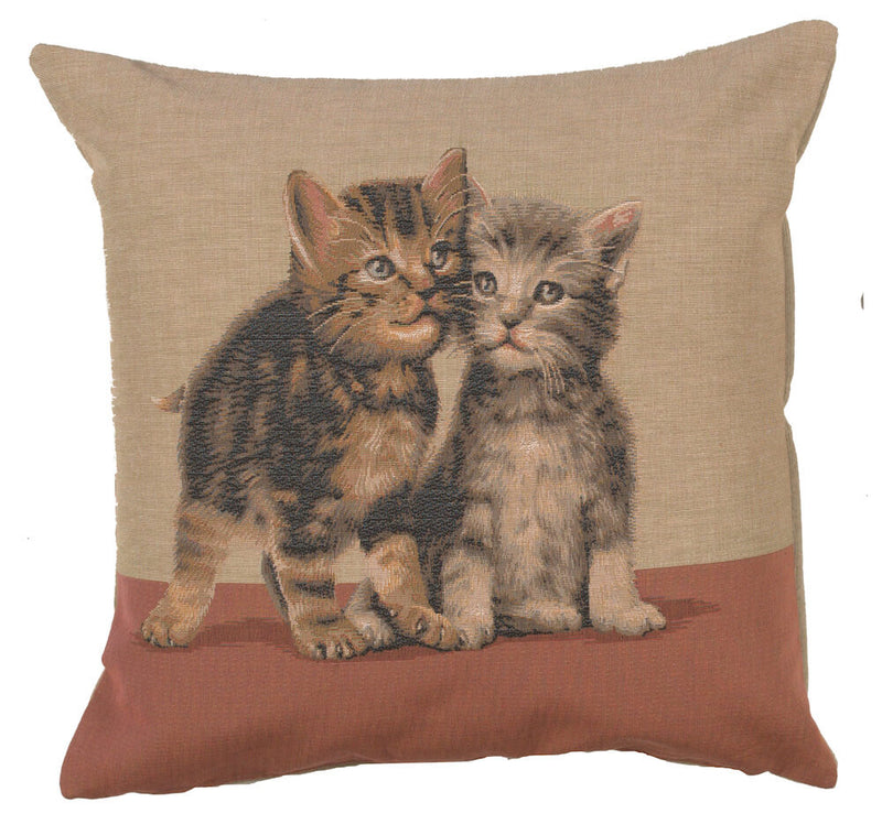 Two Kittens French Pillow Cover
