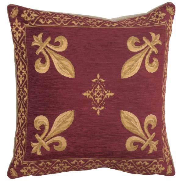 Fleur de Lys Red II European Pillow Cover