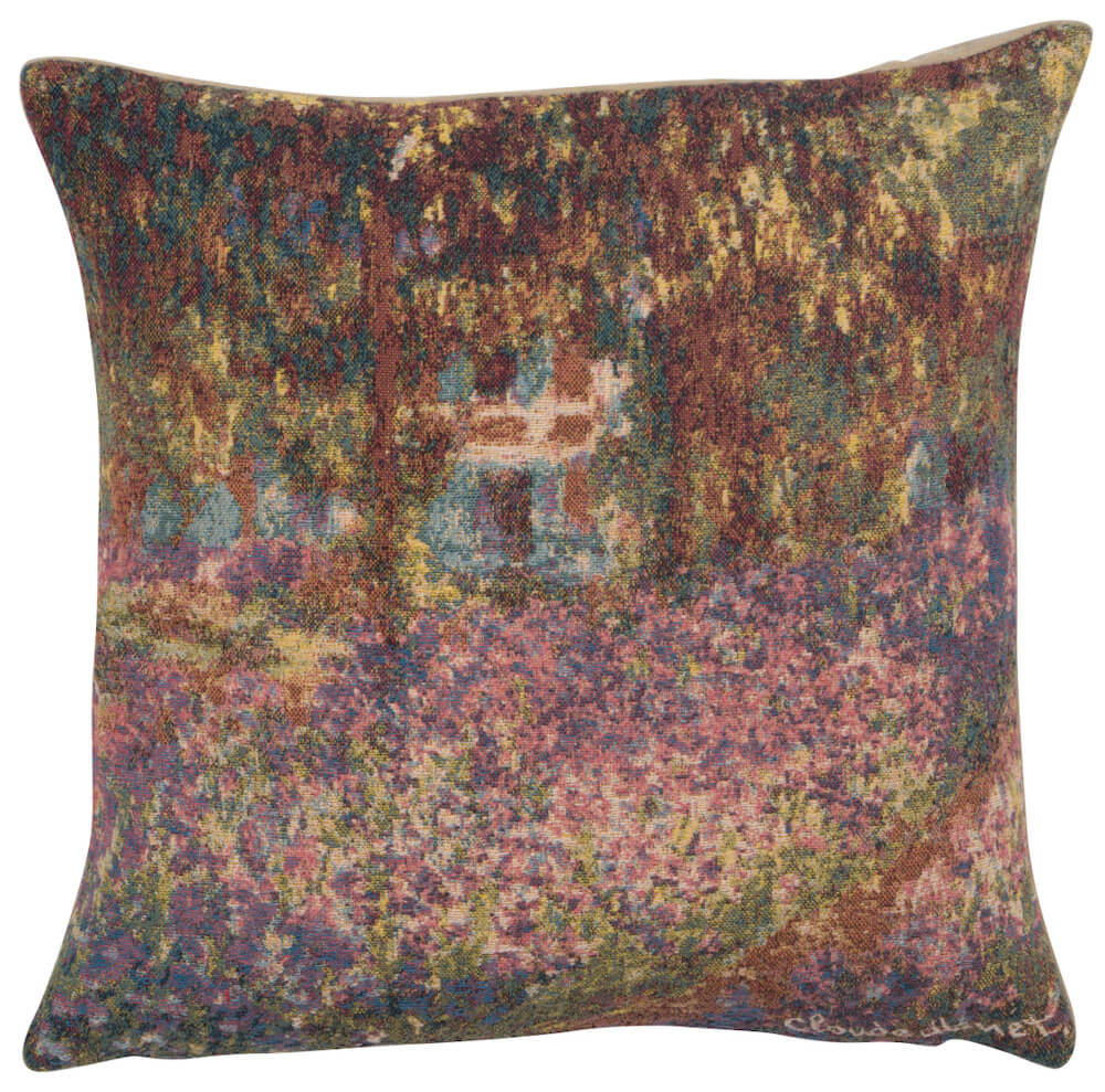Monet's Iris Garden European Pillow Cover