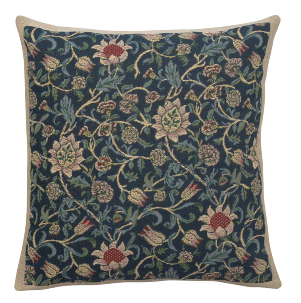 Fleurs de Morris Blue Pillow Cover