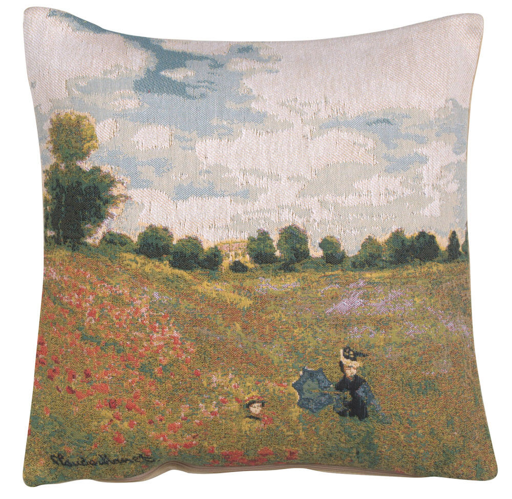 Monet's Poppy Field European Pillow Cover