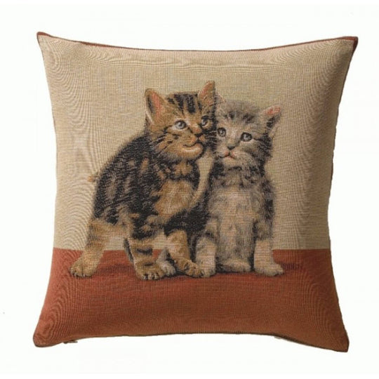 Two kittens One French Pillow Cover
