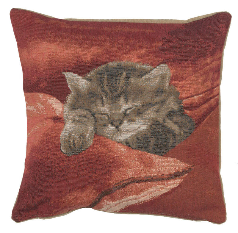 Sleeping Cat Red II French Pillow Cover