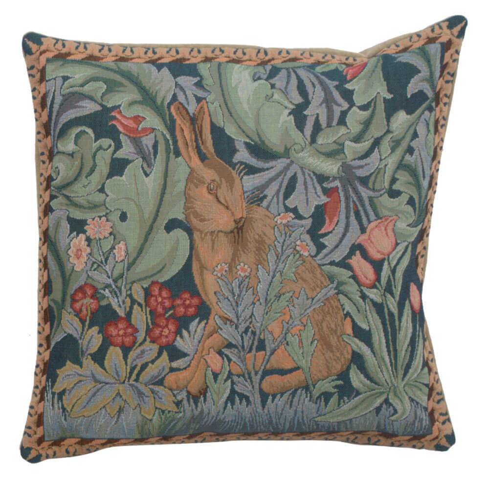 Rabbit as William Morris Left Small French Pillow Cover