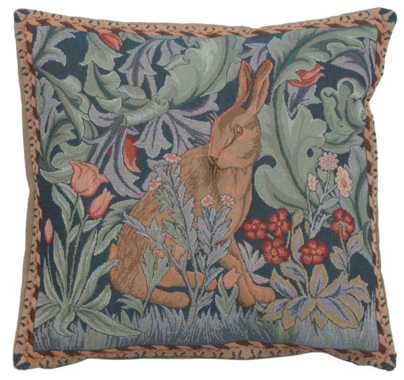 Rabbit As William Morris Right Large French Pillow Cover