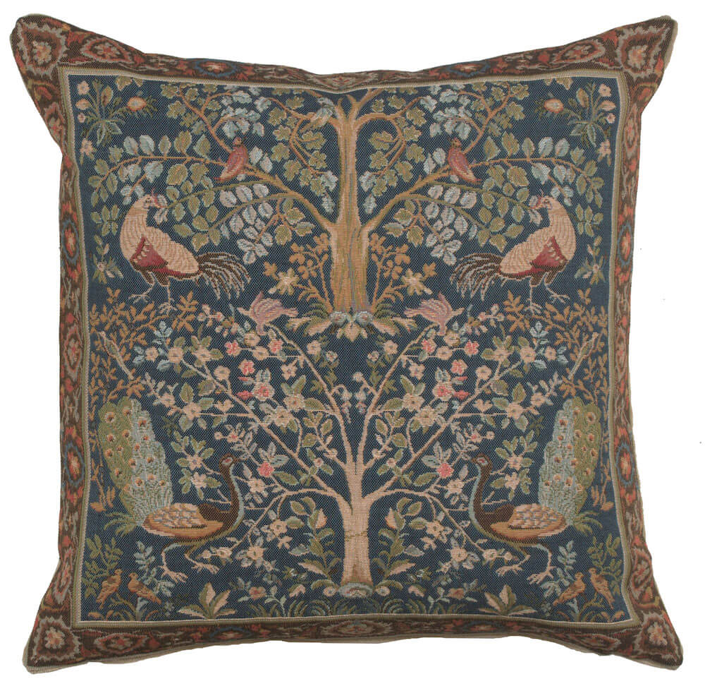 Tree In Blue French Pillow Cover