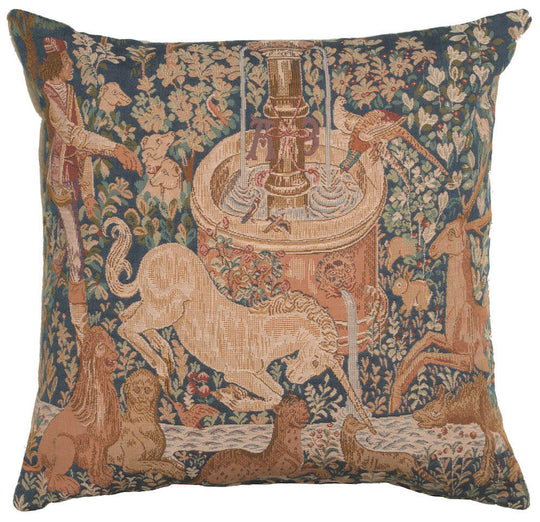 La Licorne a la Fontaine French Pillow Cover