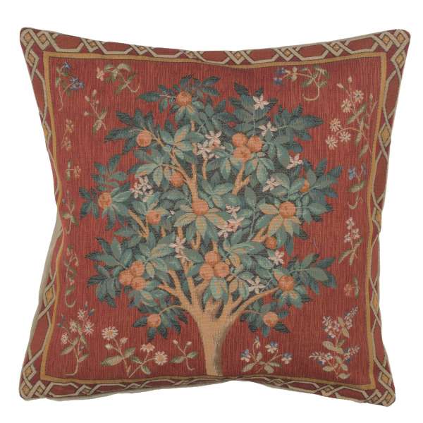 Orange Tree Large French Pillow Cover