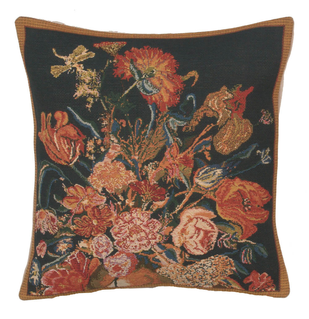 Flora Cotta Black I Pillow Cover