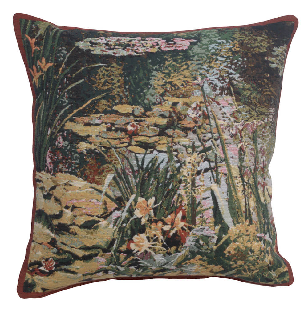 Yellow Flowers Monet's Garden  European Pillow Cover