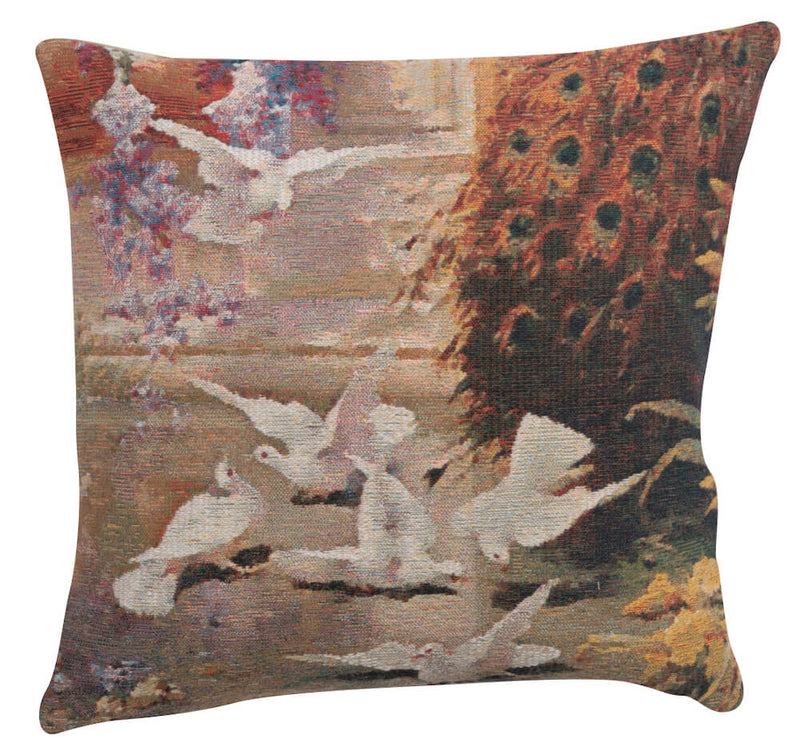 Peacock & Doves European Pillow Cover