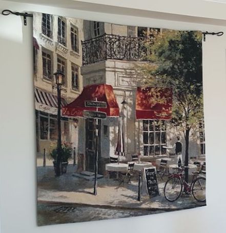 Corner French Cafe Wall Tapestry