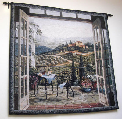 Balcony View of the Villa Wall Tapestry