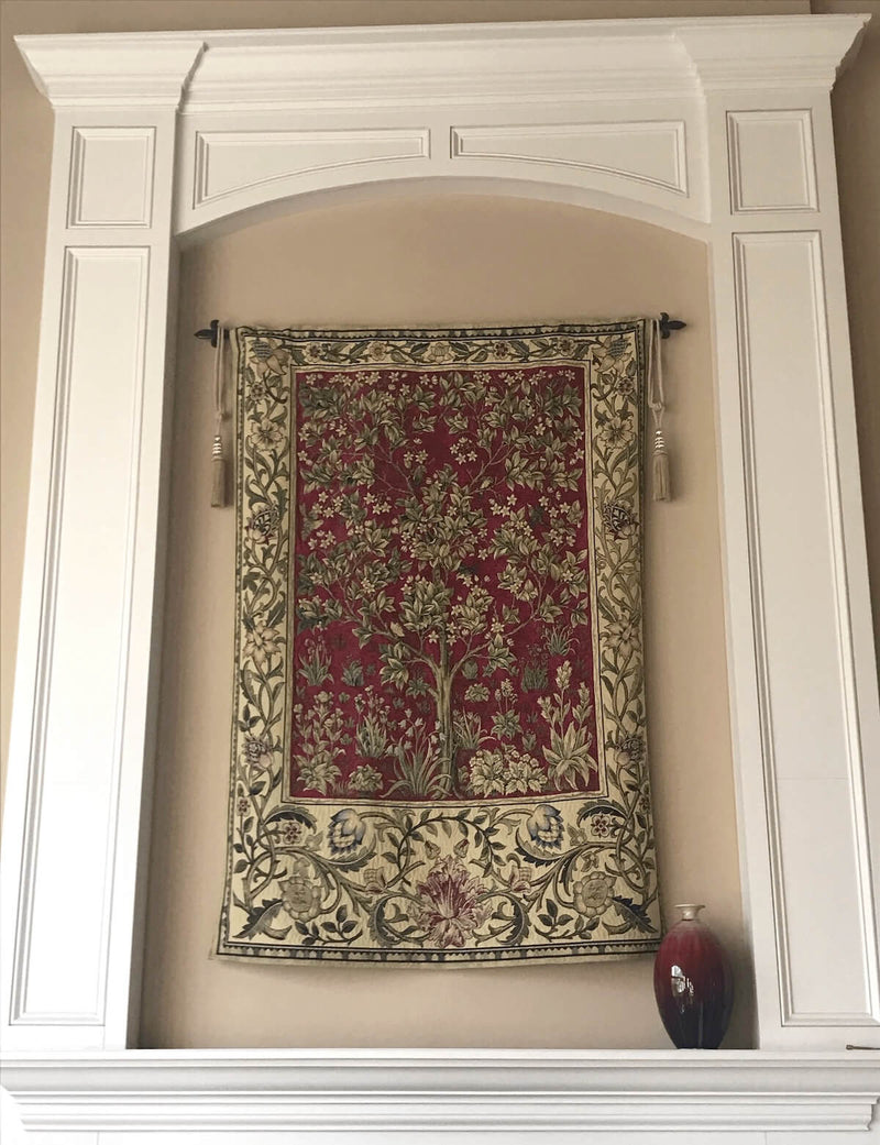 Tree of Life Ruby Red William Morris Wall Tapestry