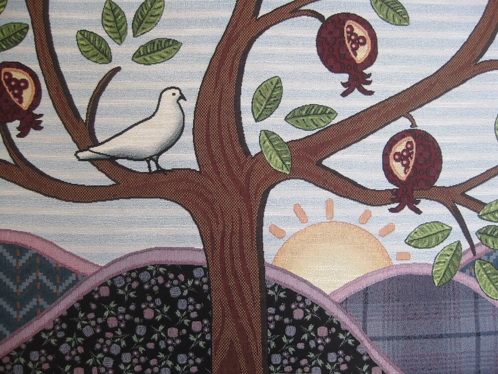 Pomegranate Tree of Life Wall Tapestry