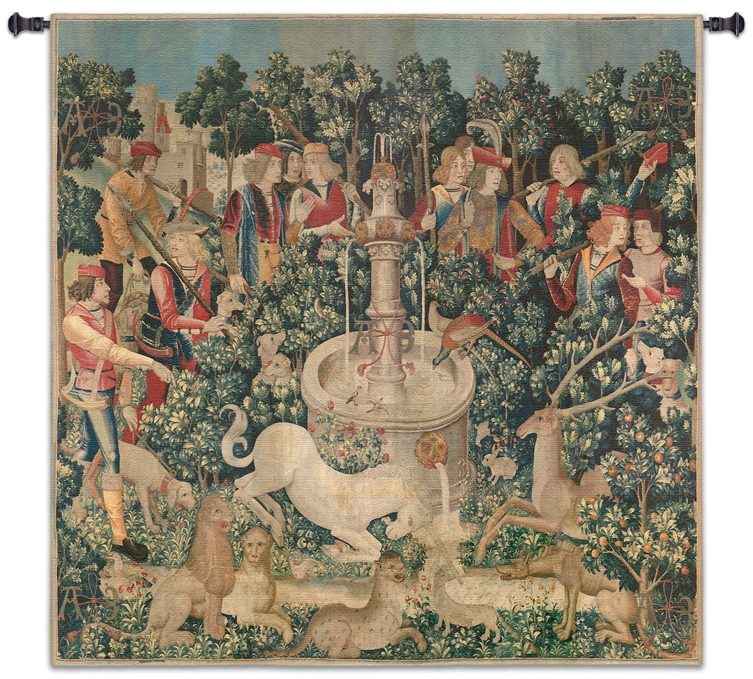 Unicorn Dips His Horn Large Wall Tapestry