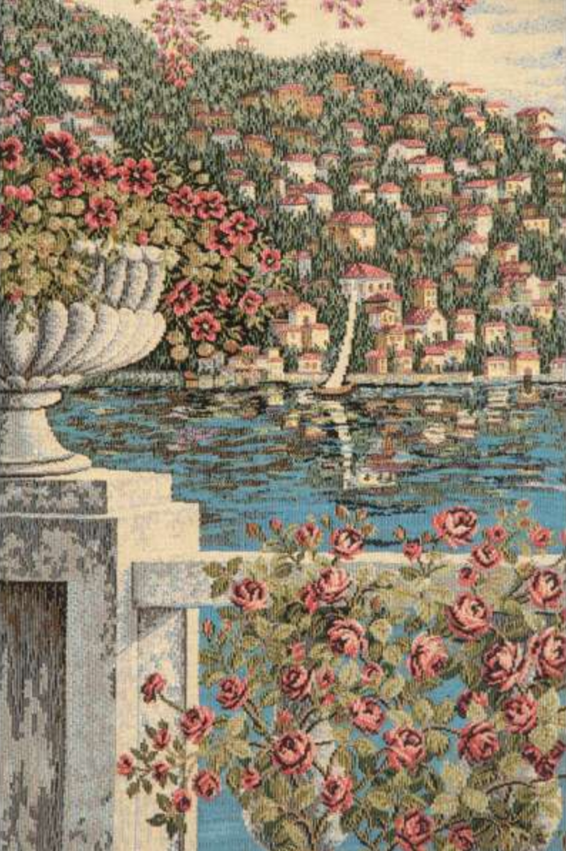 Giardino Sul Lago Italian Wall Tapestry