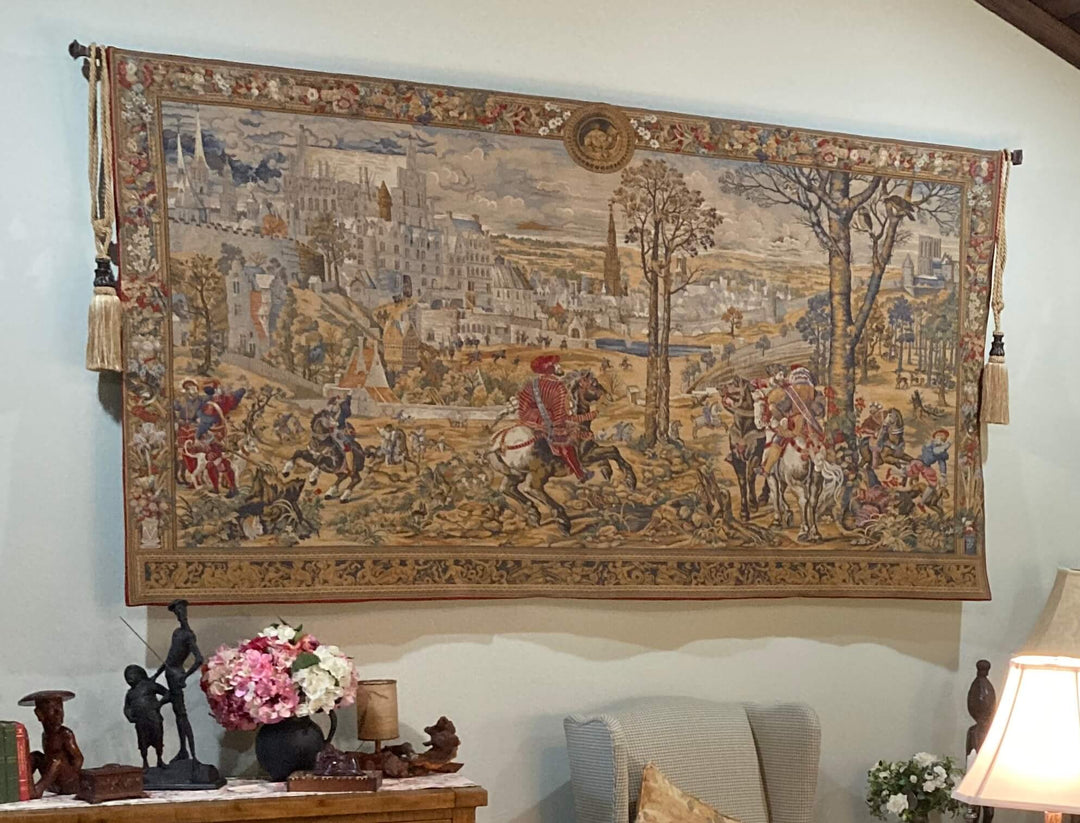 Medieval Hunting Scene Belgian Wall Tapestry