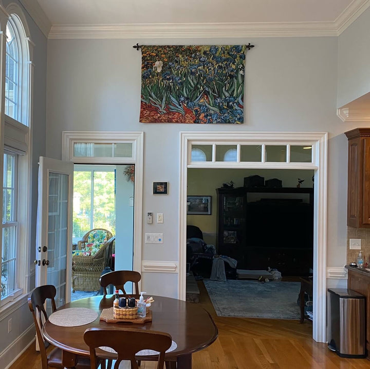 Irises in Garden Van Gogh Belgian Wall Tapestry